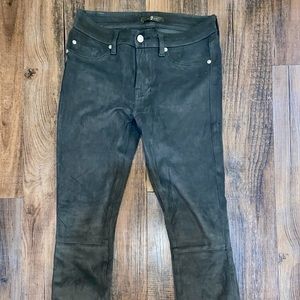 7 for all man kind green suede skinny jeans